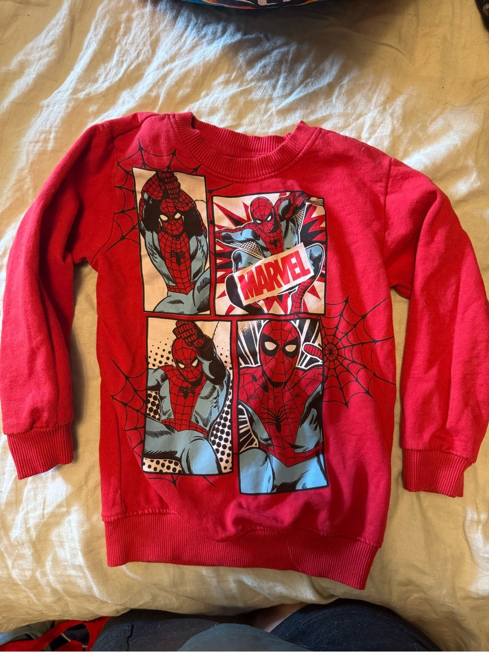 Marvel Red Spider-Man Comic Panel Kids Sweatshirt